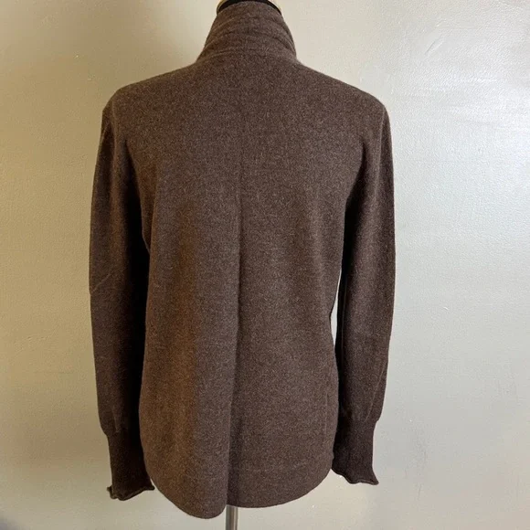 Tahari Cashmere Drape Front Cardigan in Rich Brown Sz XL NWT - Picture 4 of 7